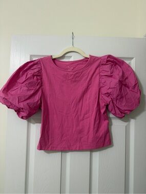 Pink Puff Sleeve Top
